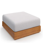 Tahoe Acacia Wood Outdoor Ottoman in Natural Light Gray