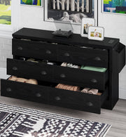 Dresser for Bedroom 6 Drawer with Charging Station
