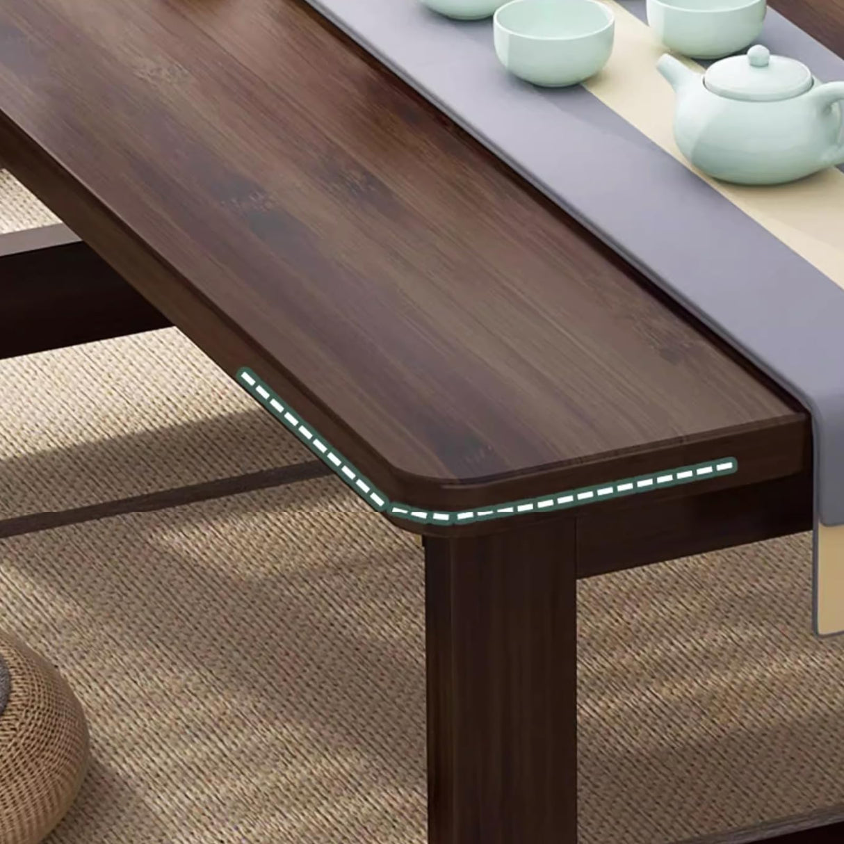 Japanese Floor Table Folding Table,Solid Wood Low Table for Sitting On The Floor