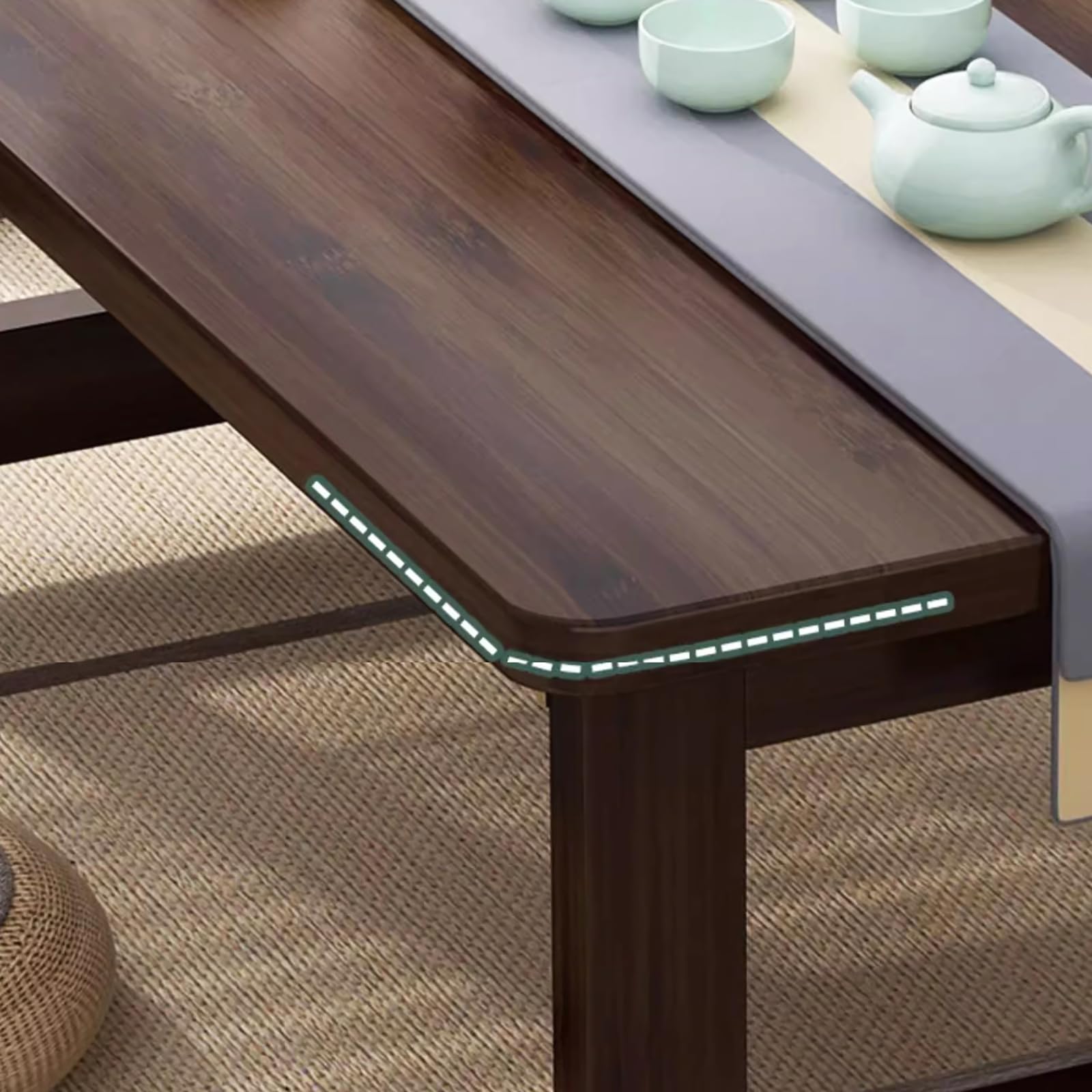 Japanese Floor Table Folding Table,Solid Wood Low Table for Sitting On The Floor