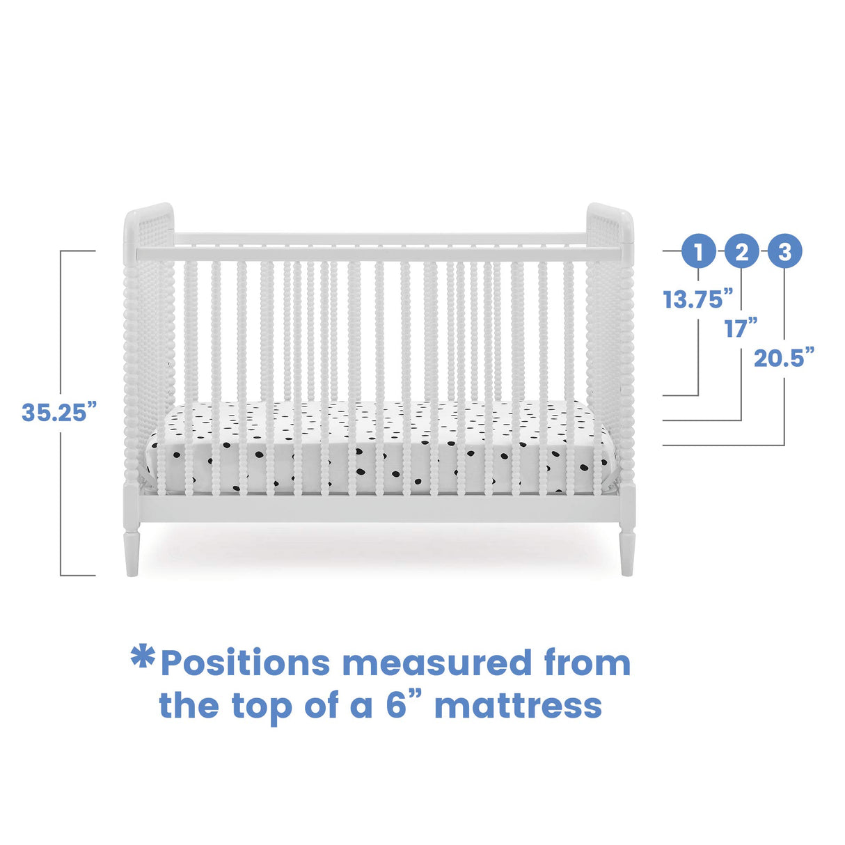 4-in-1 Convertible Crib - Greenguard Gold Certified, Bianca White