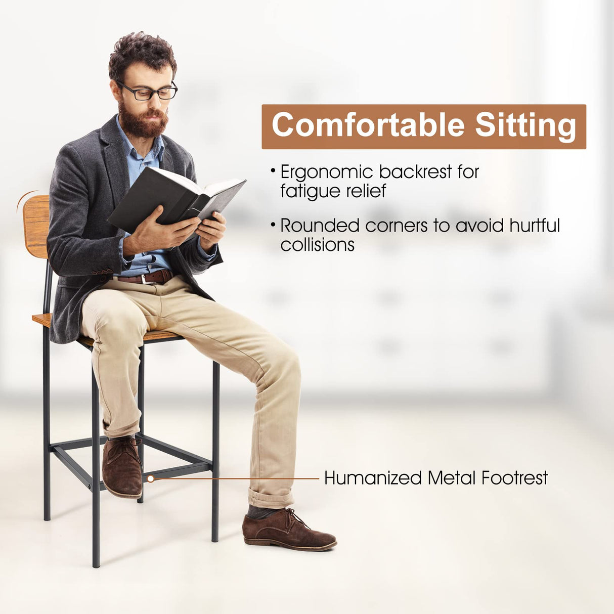 5-Piece Dining Table Set for Small Space, Kitchen Table and Chairs Set for 4 with Steel Frame,