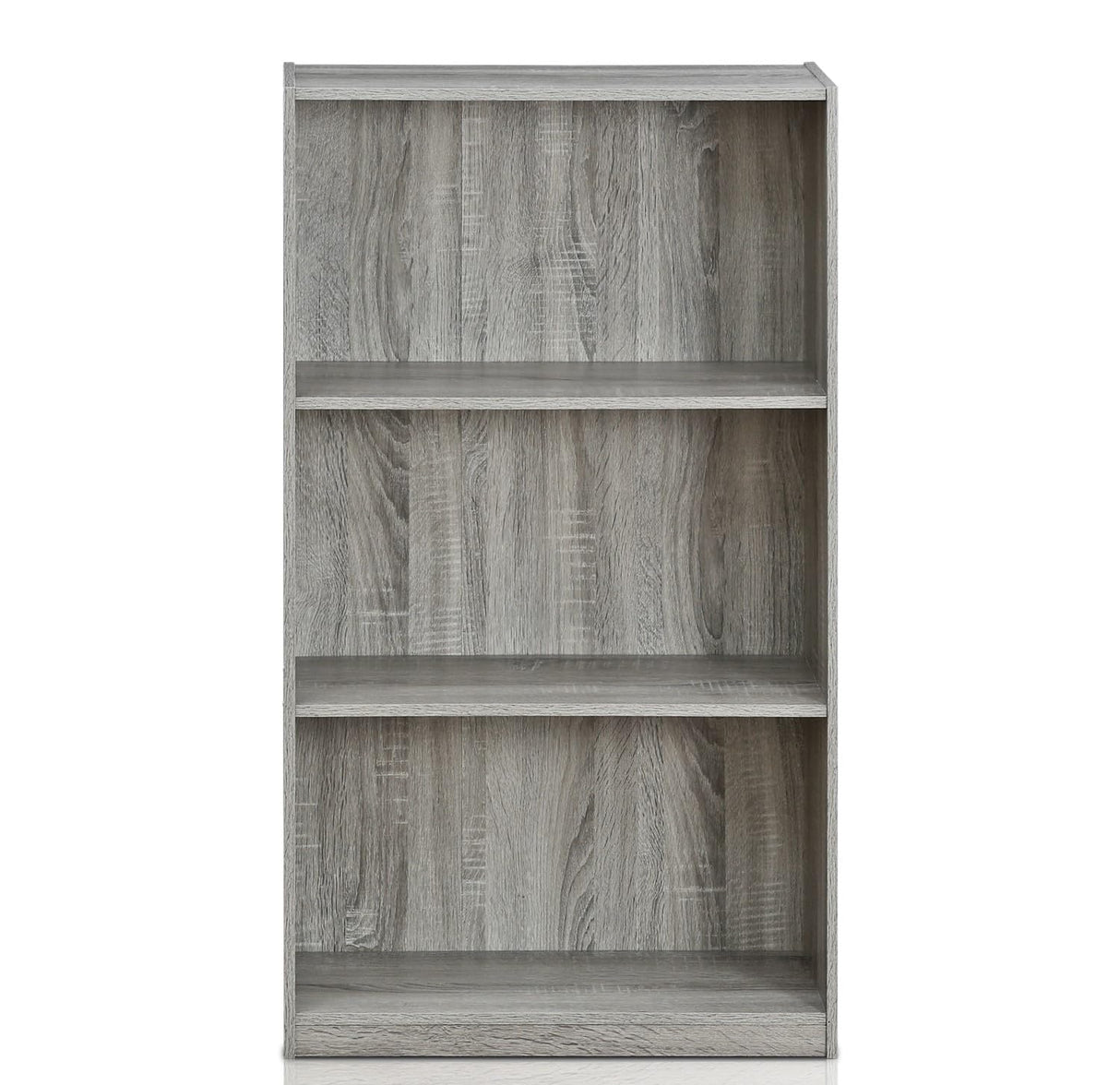 Furinno Basic 3-Tier Bookcase Storage Shelves, French Oak Grey