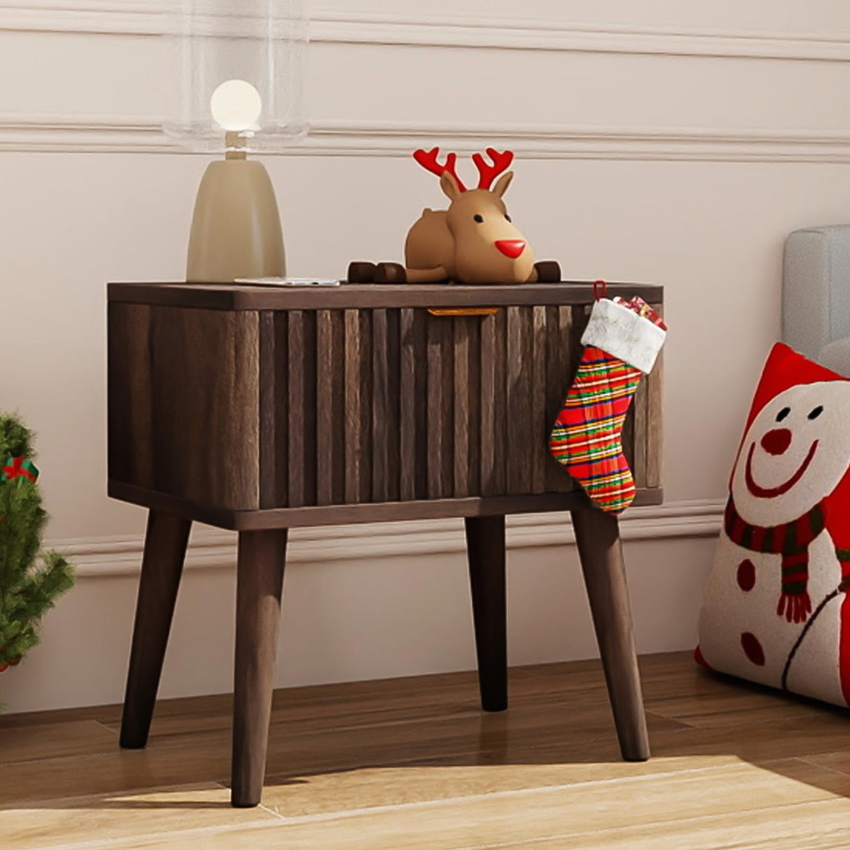 Mid Century Modern Nightstand, End Table with Drawer, Bedside Table with Storage, Side