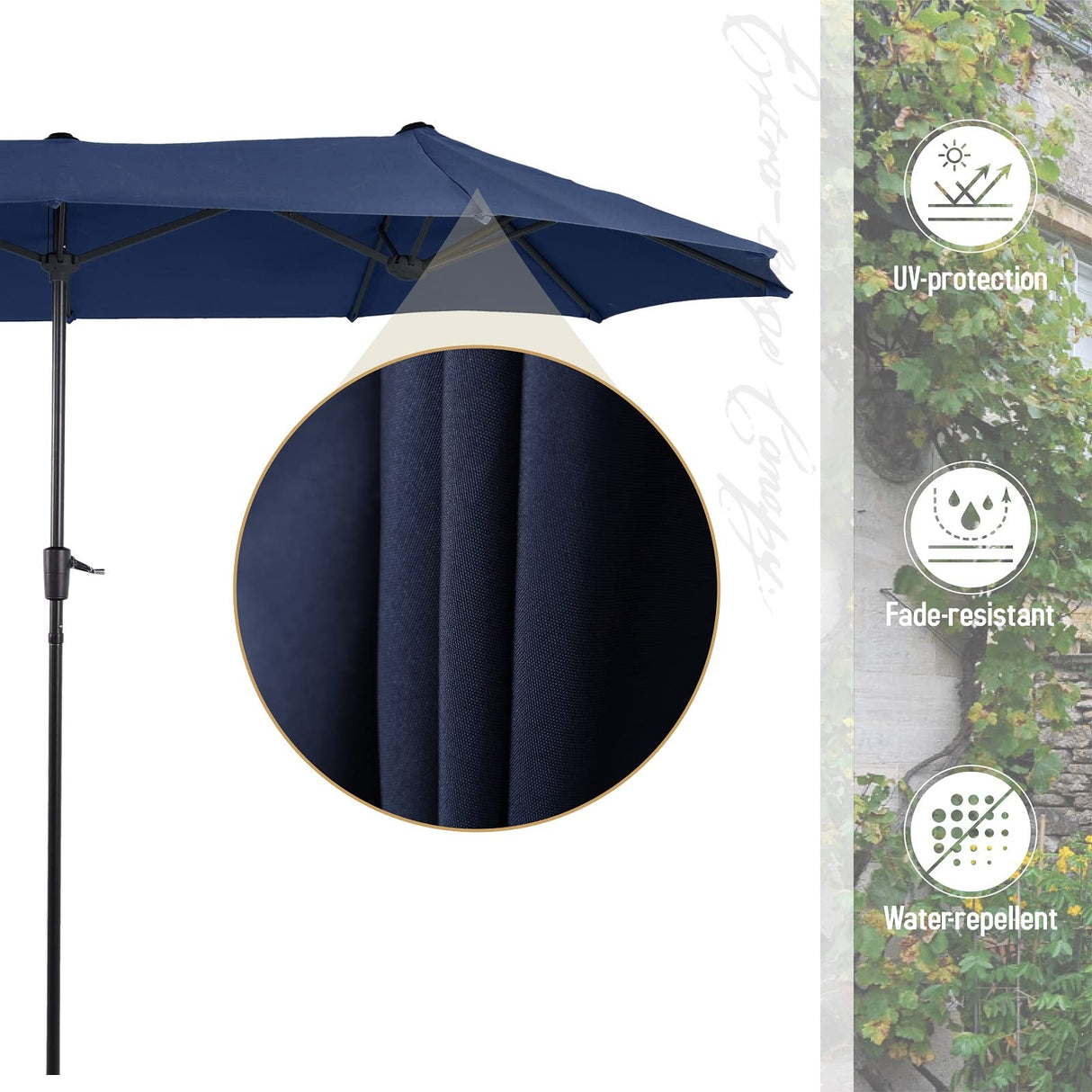 Patio Outdoor Table and Chairs Set with Umbrella Navy, Patio Dining Sets for 6