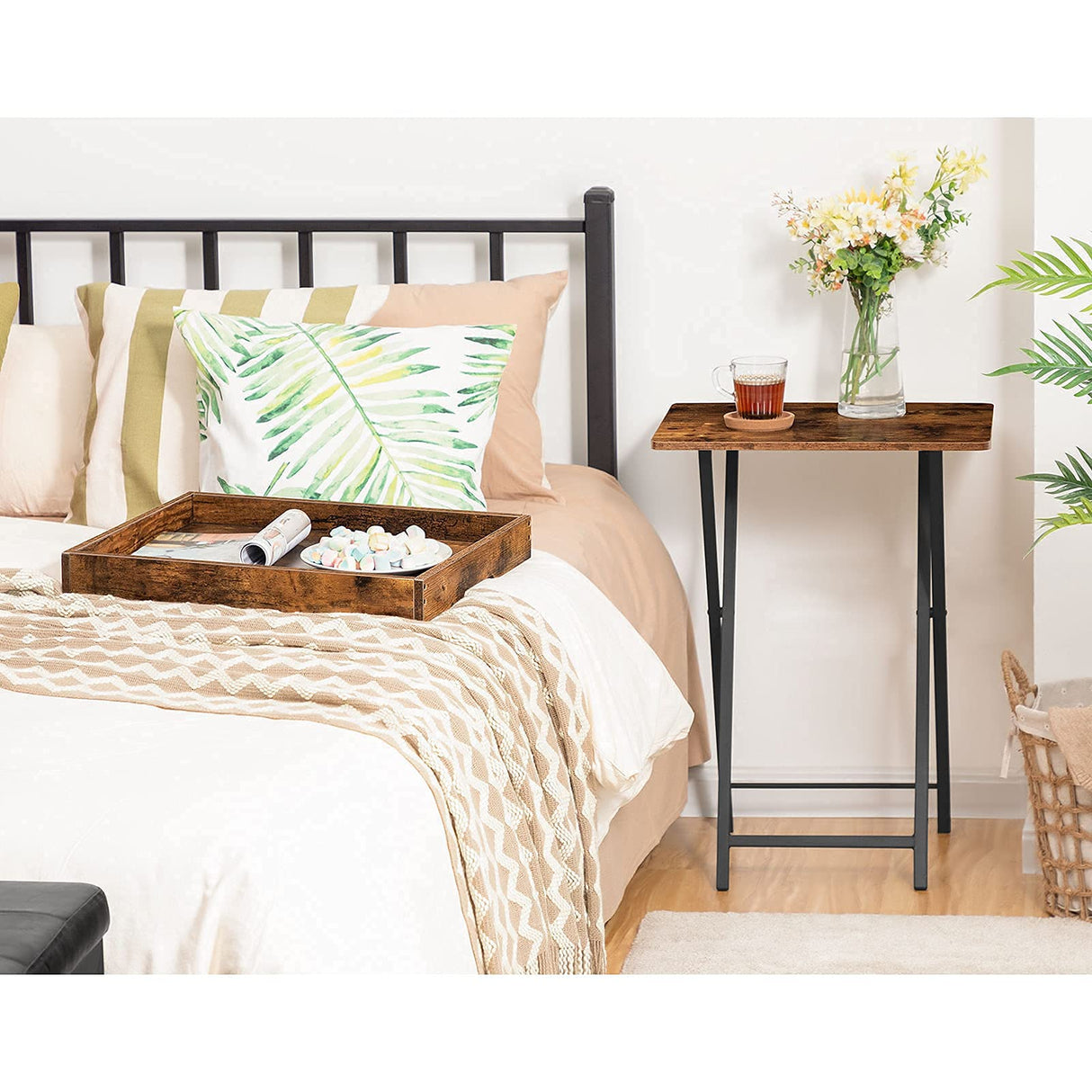 TV Tray Table, Folding Table with Removable Serving Tray