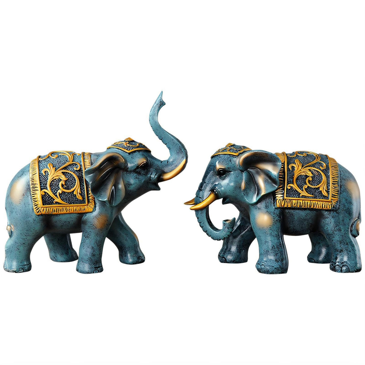 2PS Good Luck Elephant Statue Modern Style Figurines Home Office Desktop Decor