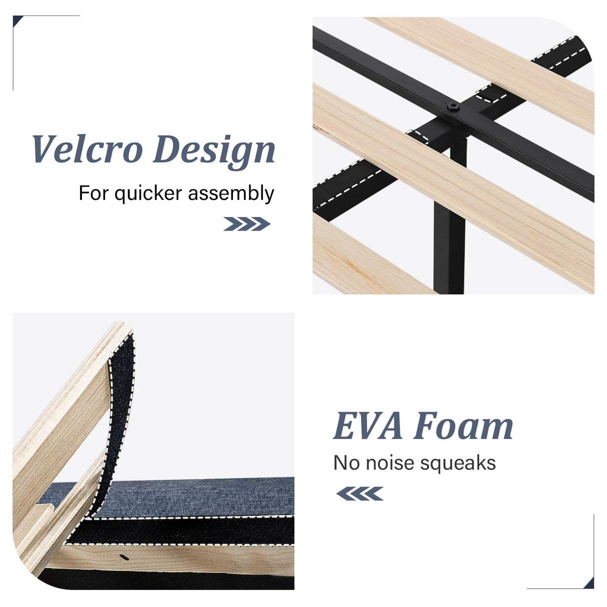 Full Size Bed Frame with Button Tufted Headboard, Upholstered Platform Bed with Wooden Slats Support, No Box Spring Needed, Easy Assembly, Navy Blue