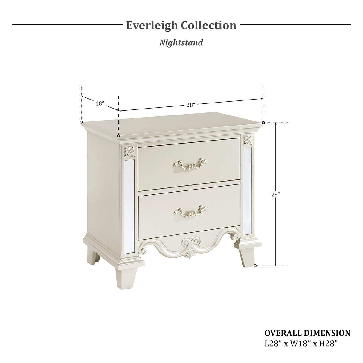 Lexicon Everleigh Nightstand, Champagne