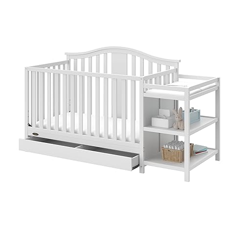 4-in-1 Convertible Crib with Drawer (Espresso) – GREENGUARD Gold Certified, Crib with Drawer Combo, Includes Full-Size Nursery Storage Drawer, Converts to Toddler Bed and Full-Size Bed