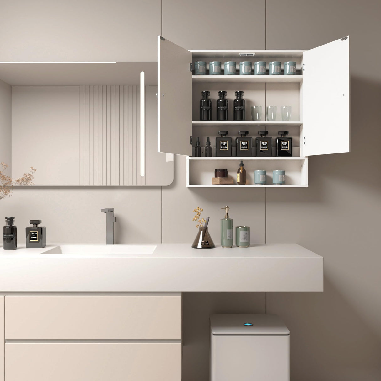 Bathroom Cabinet - Over The Toilet Storage Cabinet White Medicine Cabinet