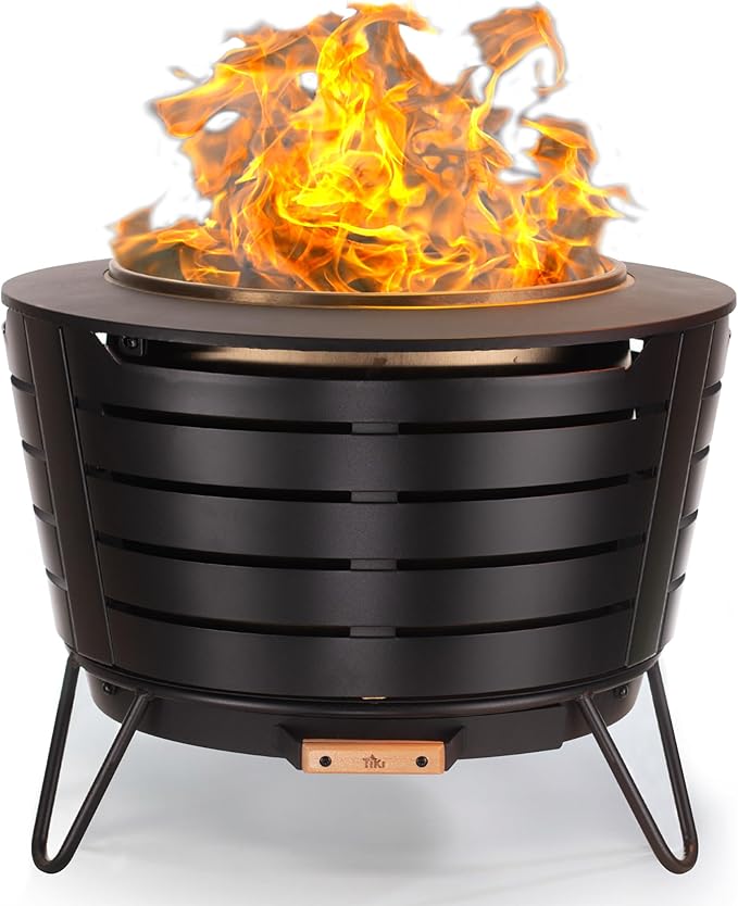 27.5-Inch Smokeless Reunion Fire Pit, Large Outdoor Fire Pit for Gatherings