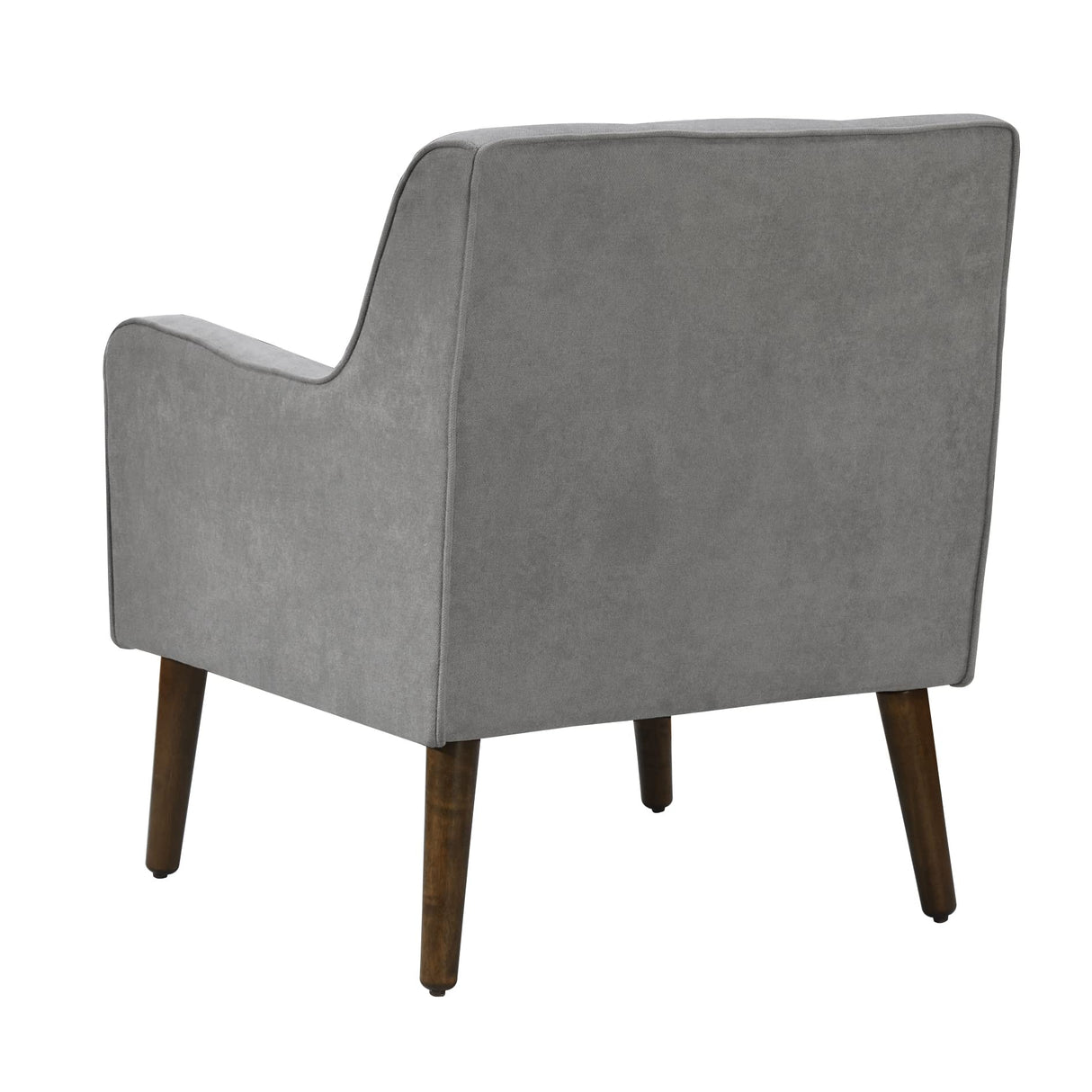 Ryder Mid Century Modern Steel Gray Woven Fabric Tufted Armchair