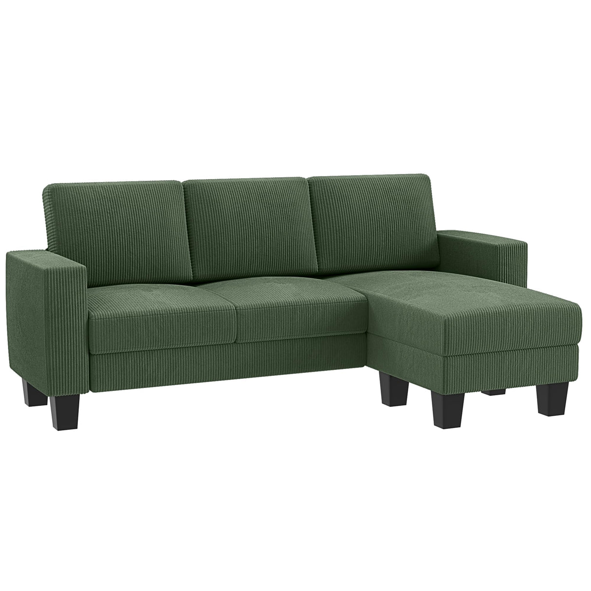 Sectional Sofa Couch, 3 seat L-Shaped Small Sofa
