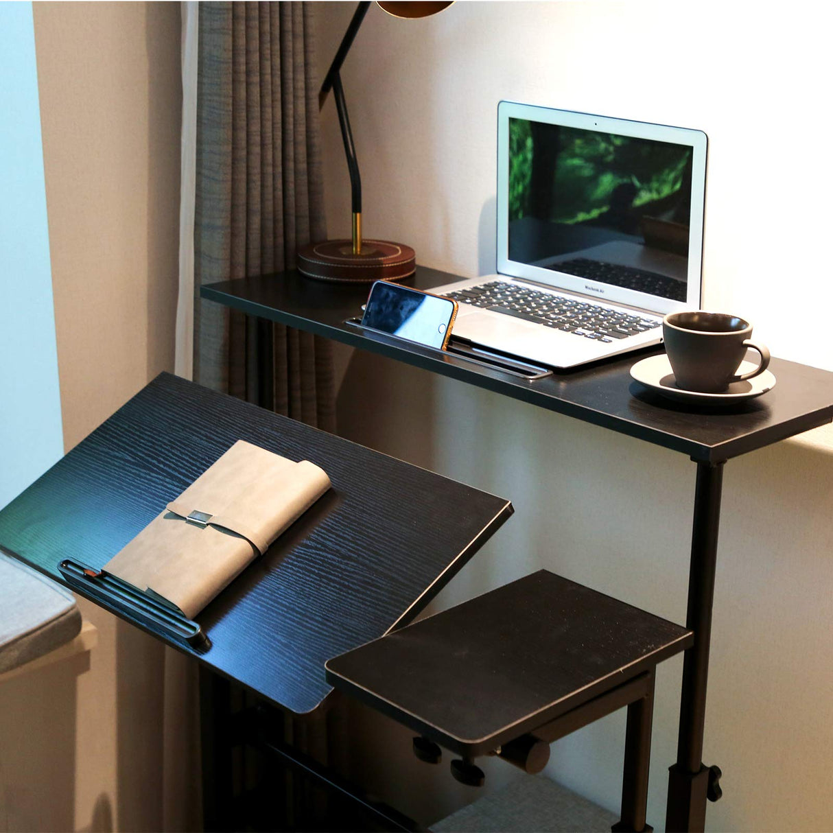 Portable Standing Desk, Small Standing Desk with Wheels Standing Laptop Desk Mobile