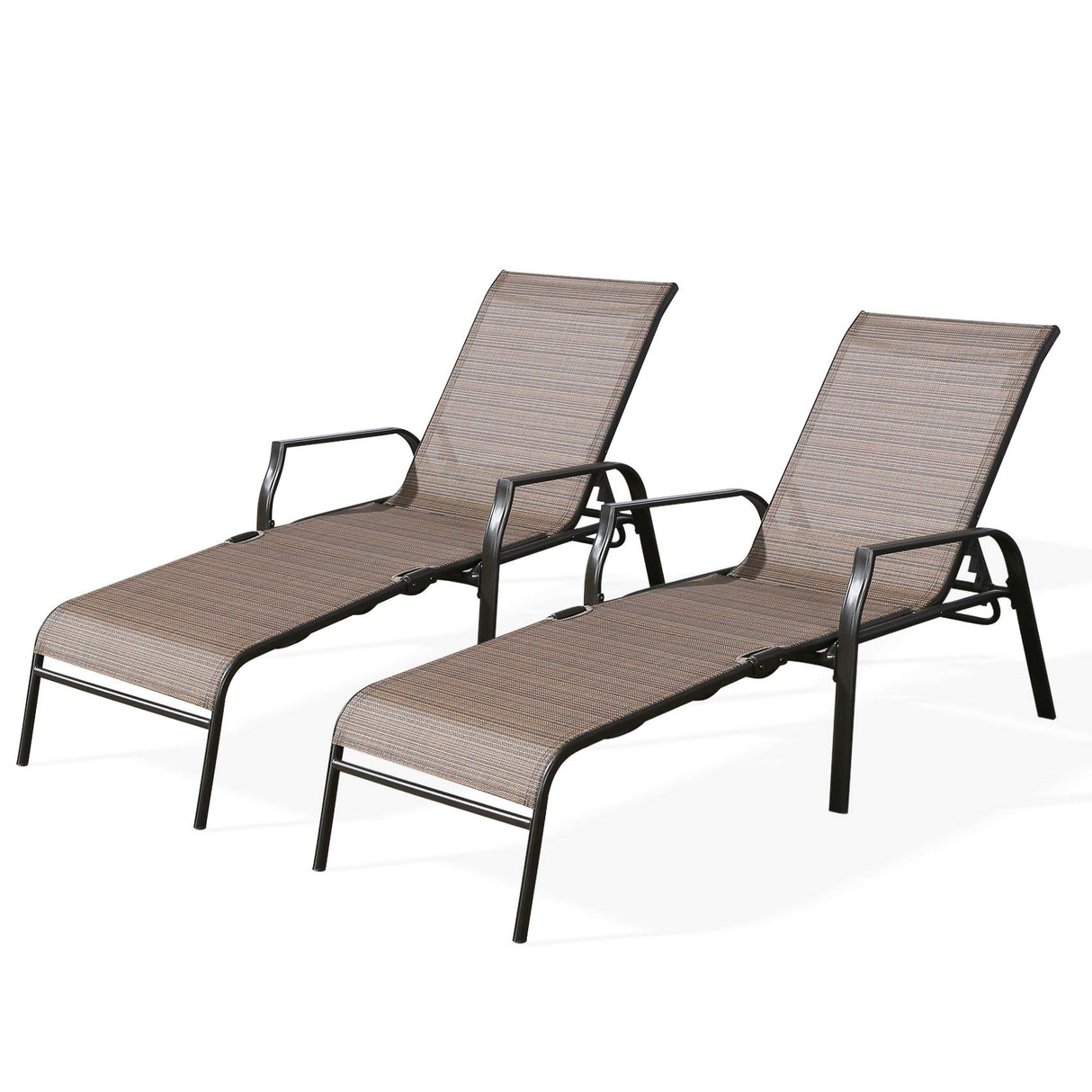 Outdoor Chaise Lounge, Adjustable Folding Patio Sling Chaise