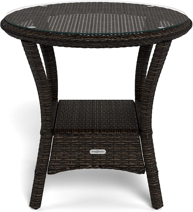 Outdoor Bayview Side Table, 24” Diameter Round x 23”H, Magnolia