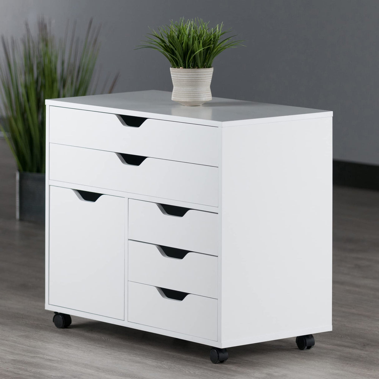 Halifax Storage Mobile Cabinets, 1 Door, 3 Drawers, 2 Wide Drawers, for Home Office