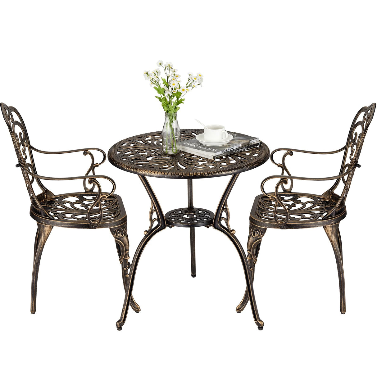 3 Piece Bistro Set, Outdoor Bistro Table and Chairs Set of 2