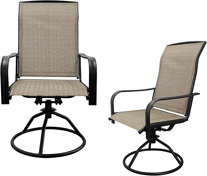 Patio Dining Chairs Set of 2, Outdoor Dining Chairs with All-Weather Textilene Mesh