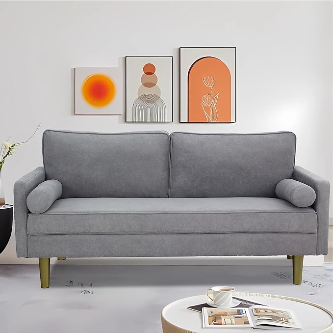 Velvet Loveseat Sofa, 66.9'' Mid Century Modern Small Love Seats