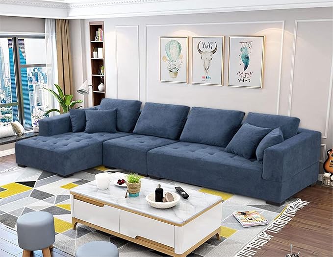 3 Piece Sectional Sofa 111.5" Set Living Room Furniture Set, Modern Couch