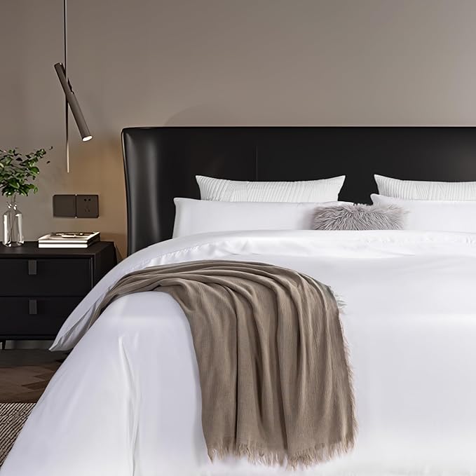 Queen Duvet Cover Set, 100% Tencel Lyocell Comforter Cover Set, Silky and Cooling