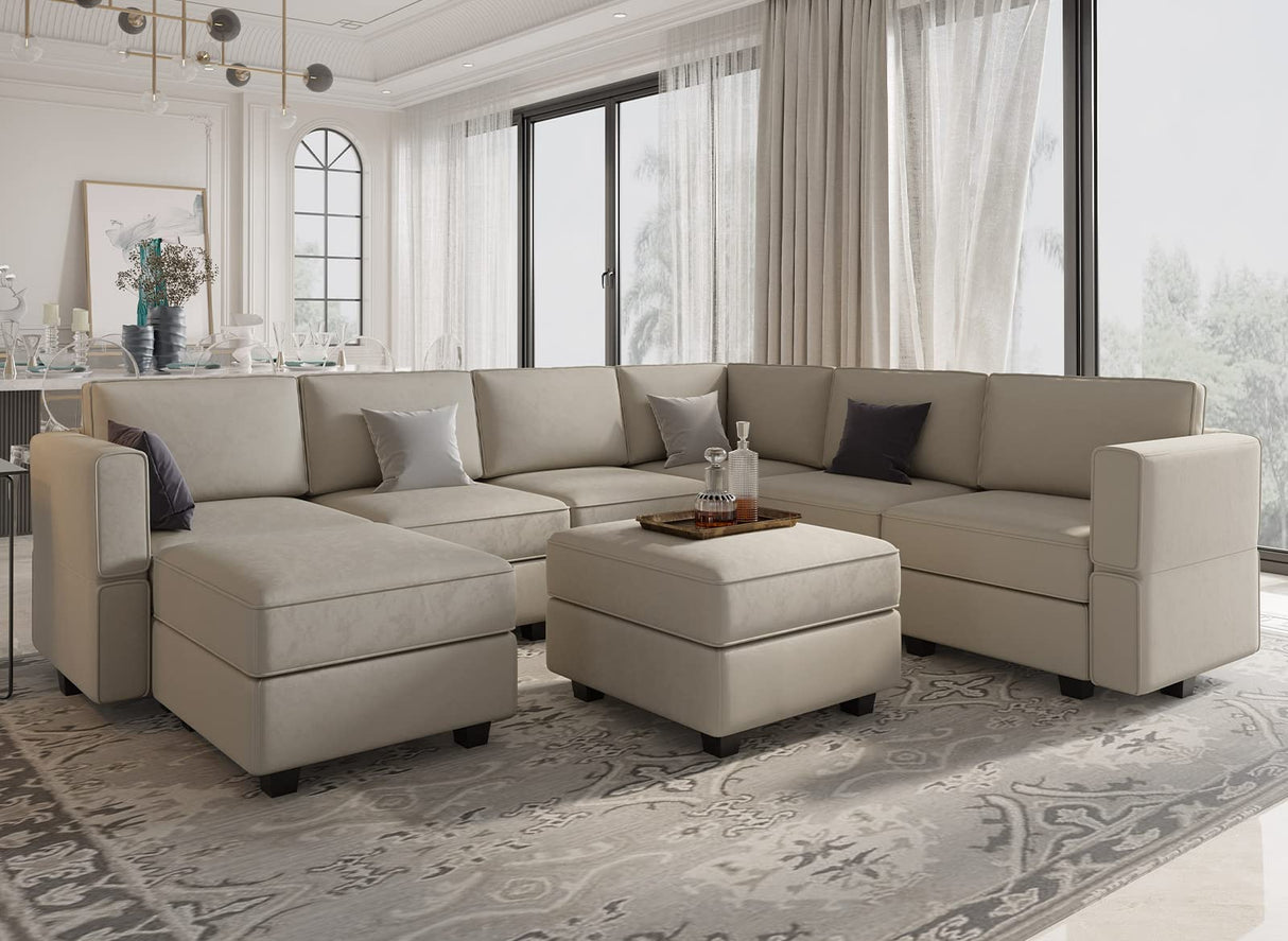 Modular Sectional Sofa with Storage Seat Oversized U Shaped Couch