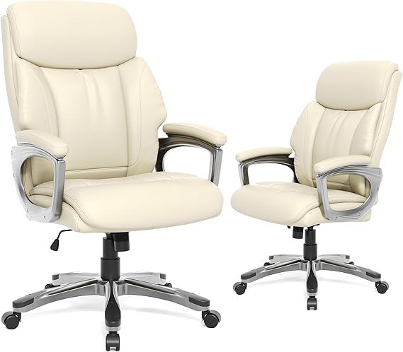 Ergonomic Executive Office Chair, Leather Desk Chair Comfy, Big and Tall Office Chair