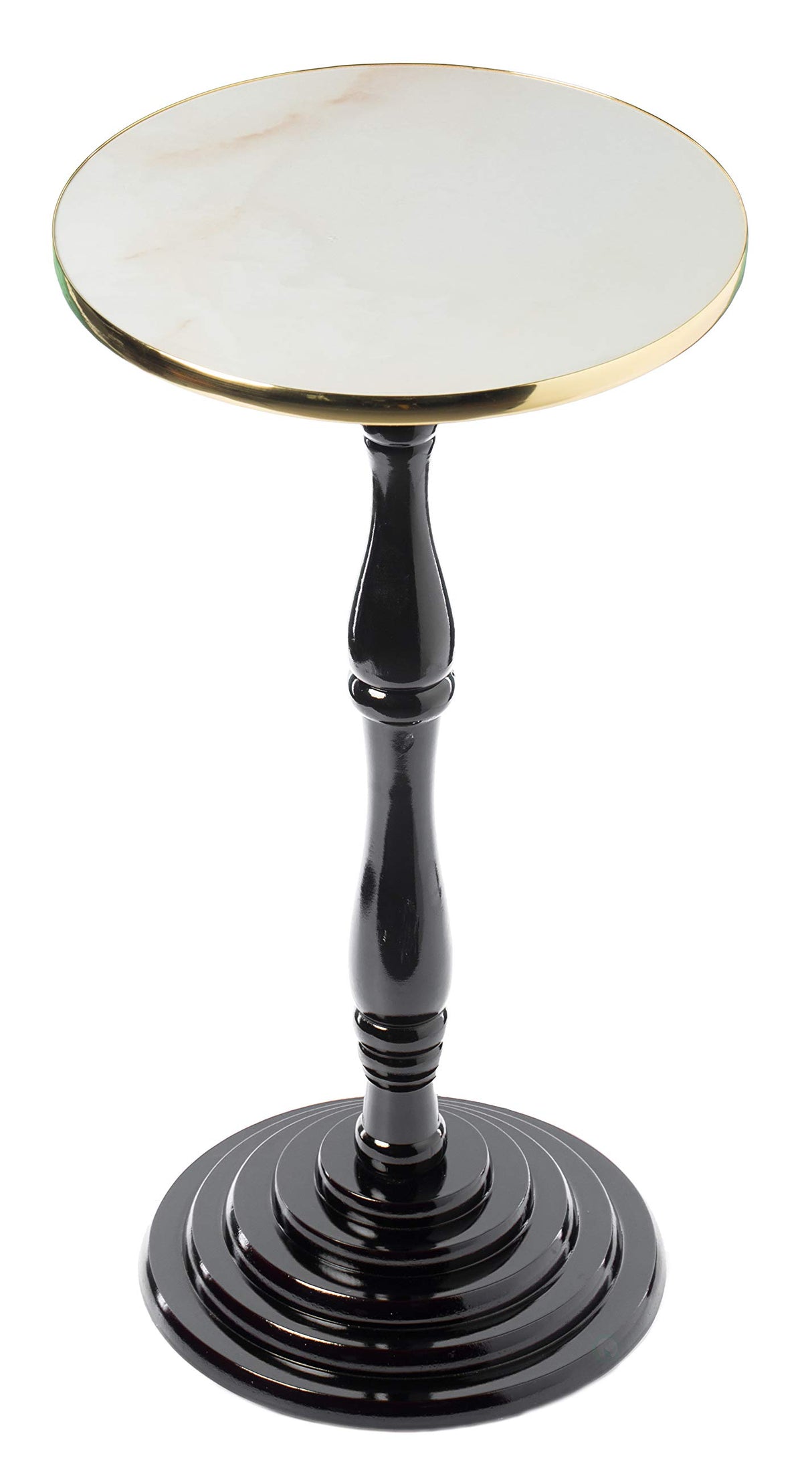 Round Wooden Side Table, Living Room Accent Pedestal End Table - Modern Furniture