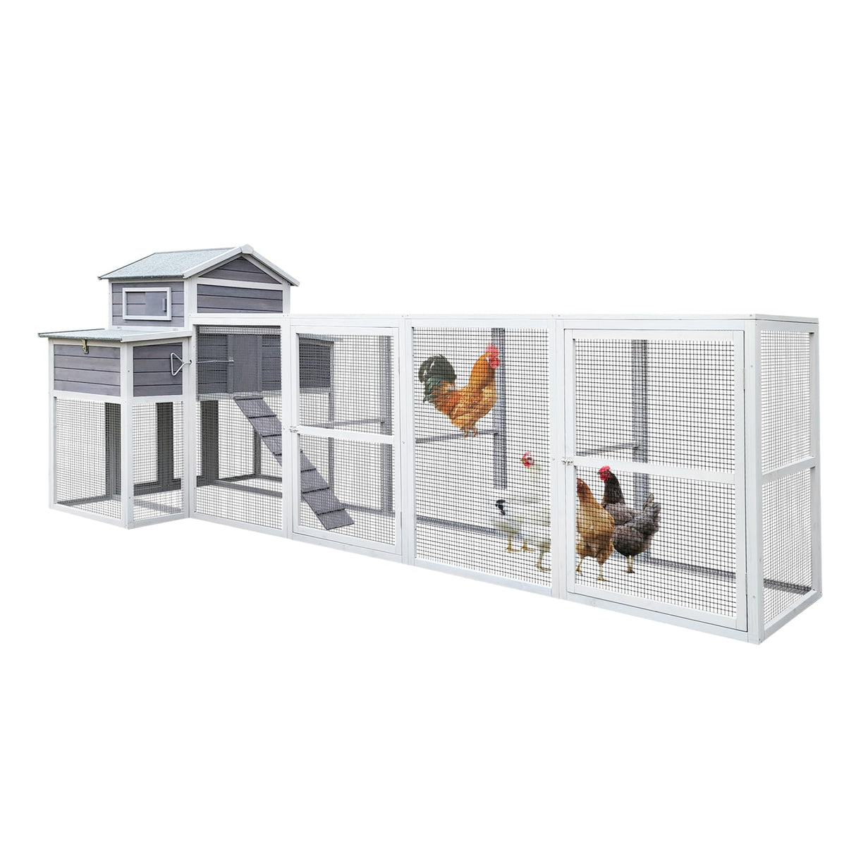 150" Large Chicken Coop for 6-10 Chickens, Outdoor Chicken House