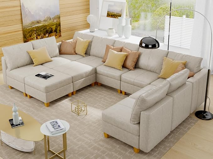 Large Modular Sectional Couch U Shaped Sofa with Storage