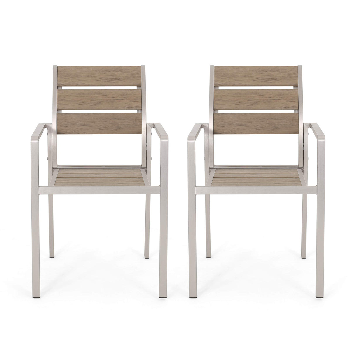 Great Deal Furniture Belle Outdoor Modern Aluminum Dining Chair