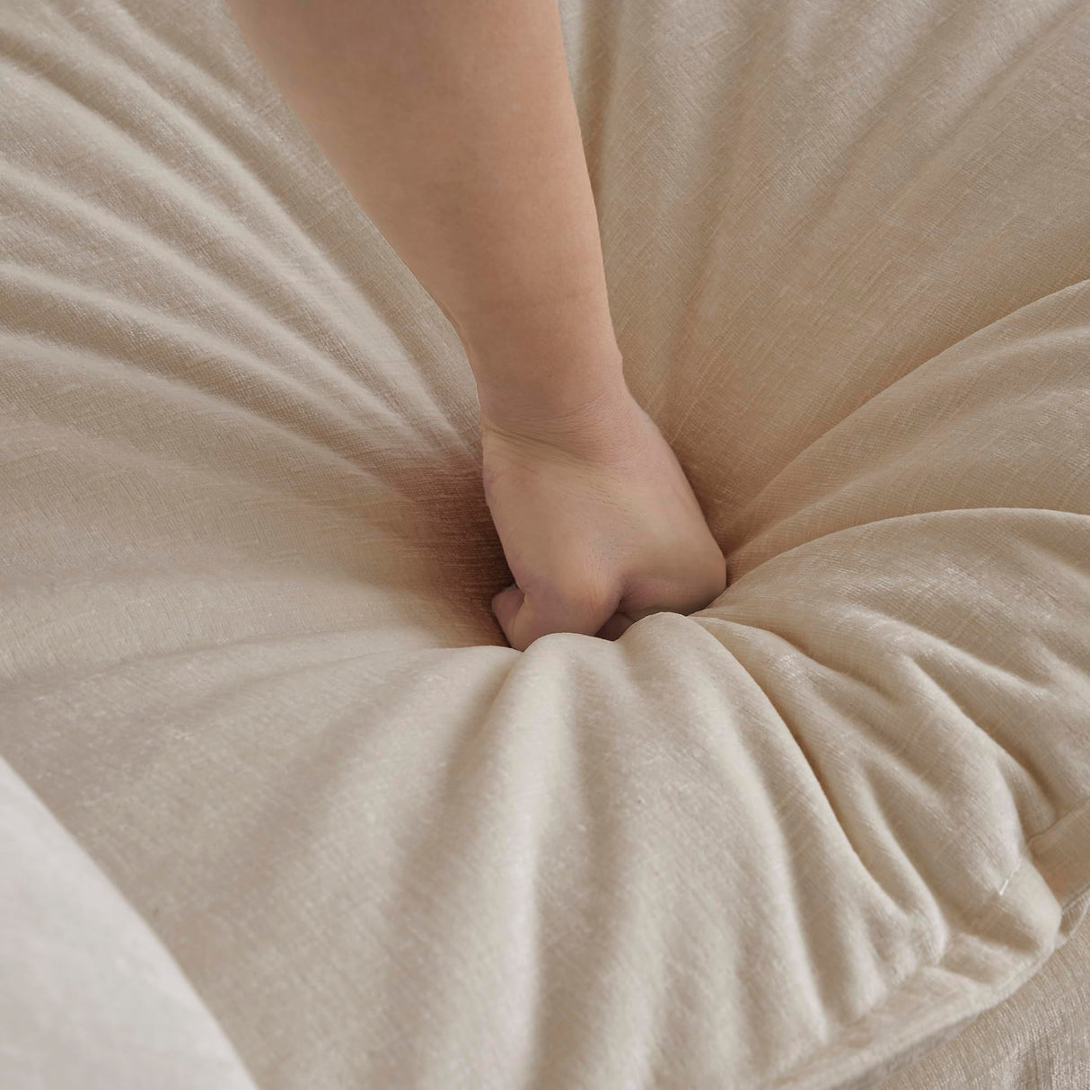 Comfy Chenille Upholstered Accent Chair with Movable Ottoman