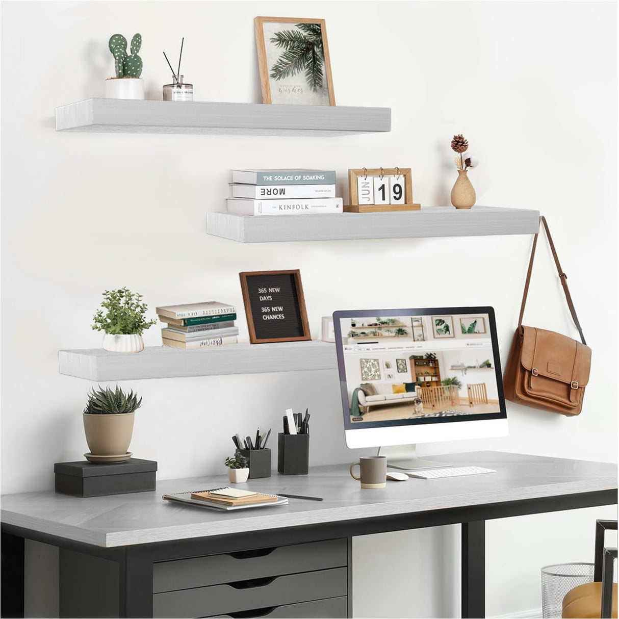 Floating Shelves Set of 3,Wall Shelves for Bedroom, Bathroom, Kitchen, Living Room