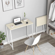 Folding Desk, Small Foldable Desk 31.5" for Small Spaces, Space Saving Computer Table Writing