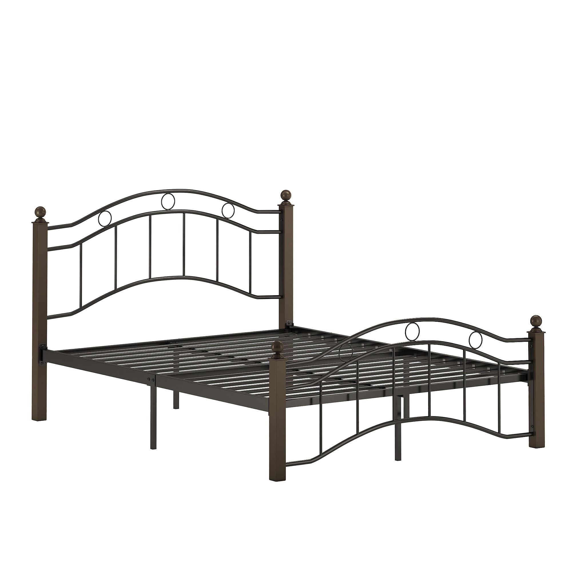 Sadie Brown and Black Metal Bed by Classic Brown/Black Full Bronze