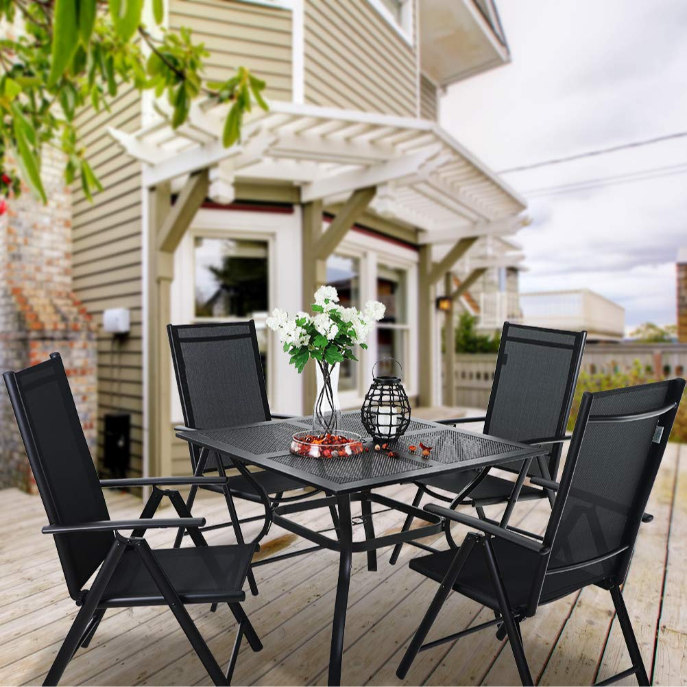 5 pcs Patio Dining Sets with 1.57" Umbrella Hole, Outdoor Dining Furniture Set