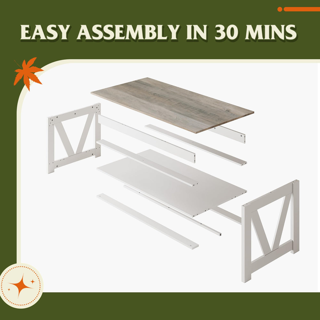 Coffee Table, 43" Living Room Coffee Table with Storage Shelf, Center Table