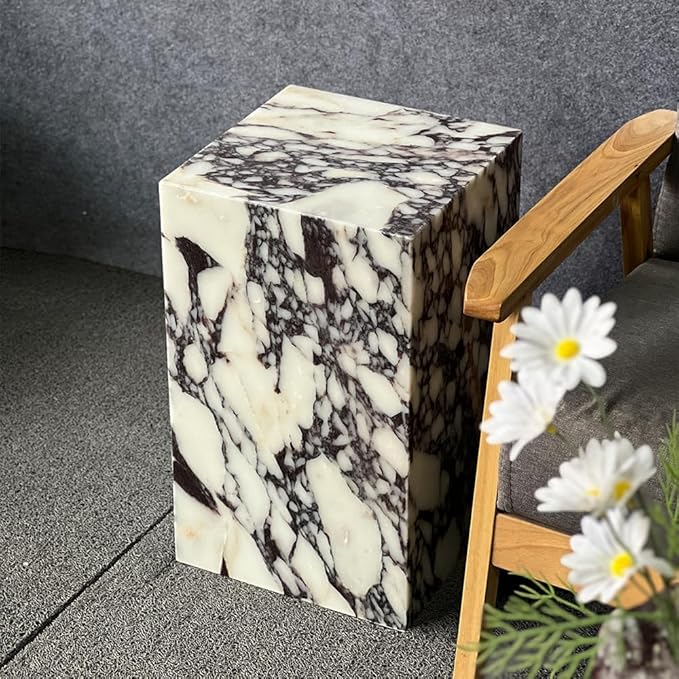 Marble Side Table,Square End Table for Modern Sofa and Bed, Living Room, Sofa