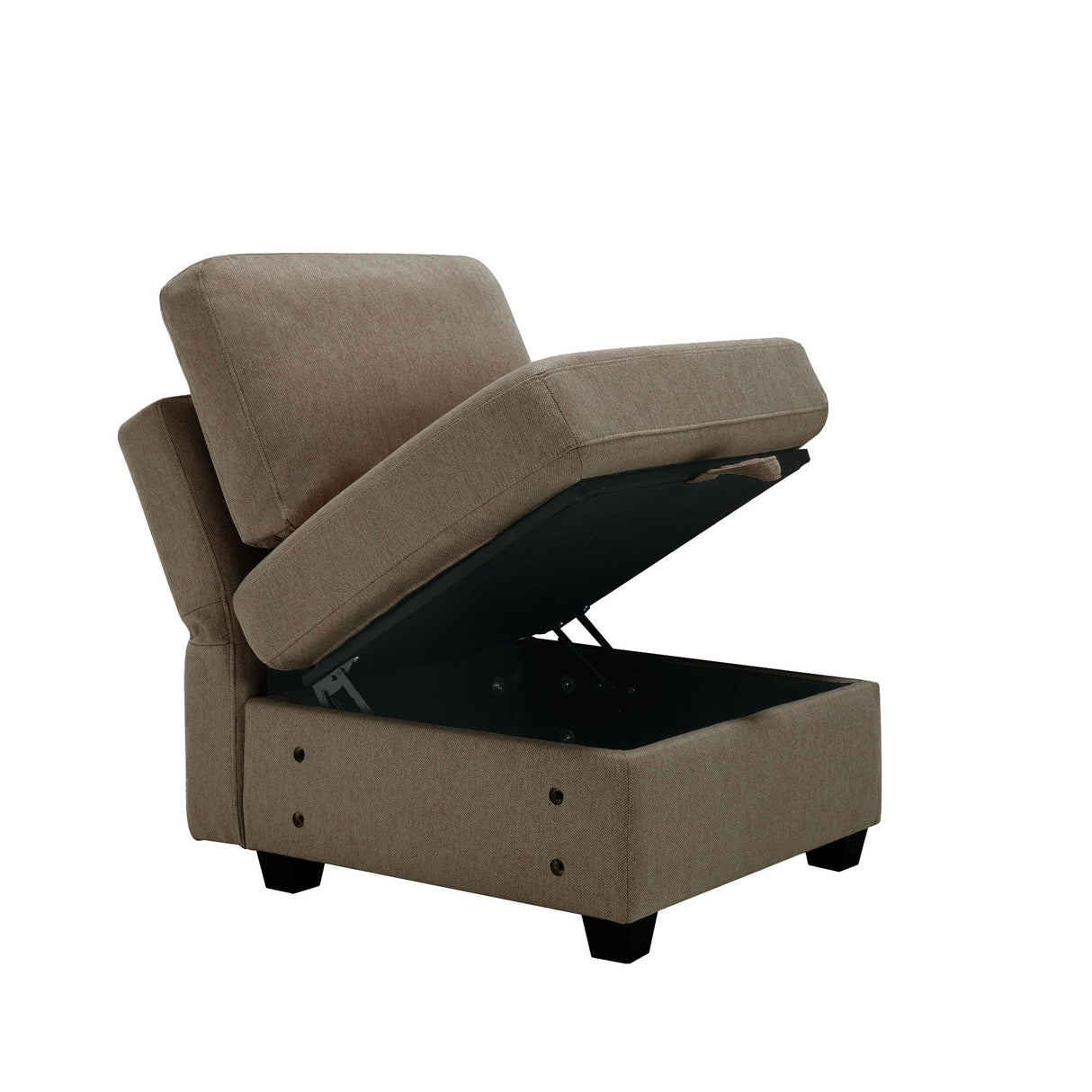 4 Seat U-Shape Linen Couch with 2 Reversible Storage Chaise