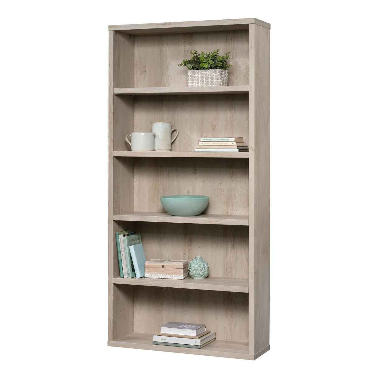 Optimum 73-1/2"H 5-Shelf Bookcase, Chalked Chestnut