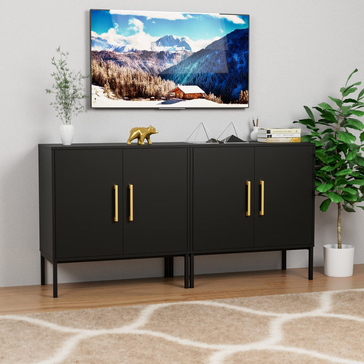 Accent Storage Cabinet with Doors and Adjustable Shelf