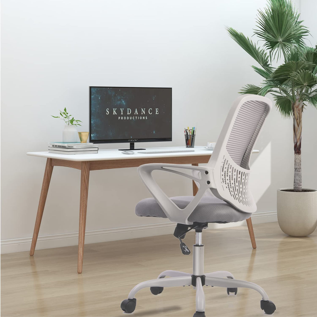 Office Chair Ergonomic Computer Desk Chair Mesh Mid-Back Height Adjustable