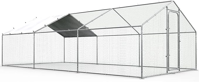 SafeHaven Chicken Coop – Waterproof Metal Run with UV Cover & Secure Mesh