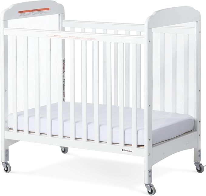 Serenity Compact Clearview Daycare Crib, Fixed Side, Durable Wood Construction