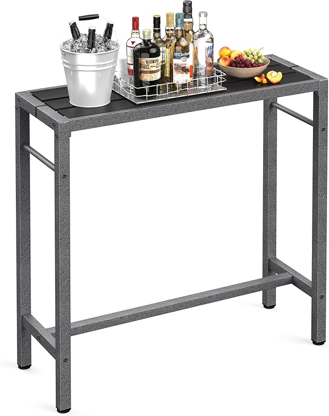 Outdoor Bar Table 53'' Patio Table Pub Height Dining Table with Waterproof Top