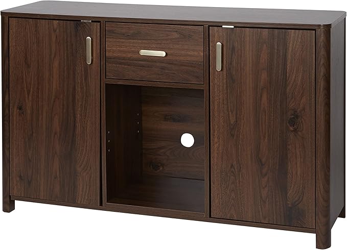 Emerson Storage Media Console TV Stand for TVs up to 59", Walnut