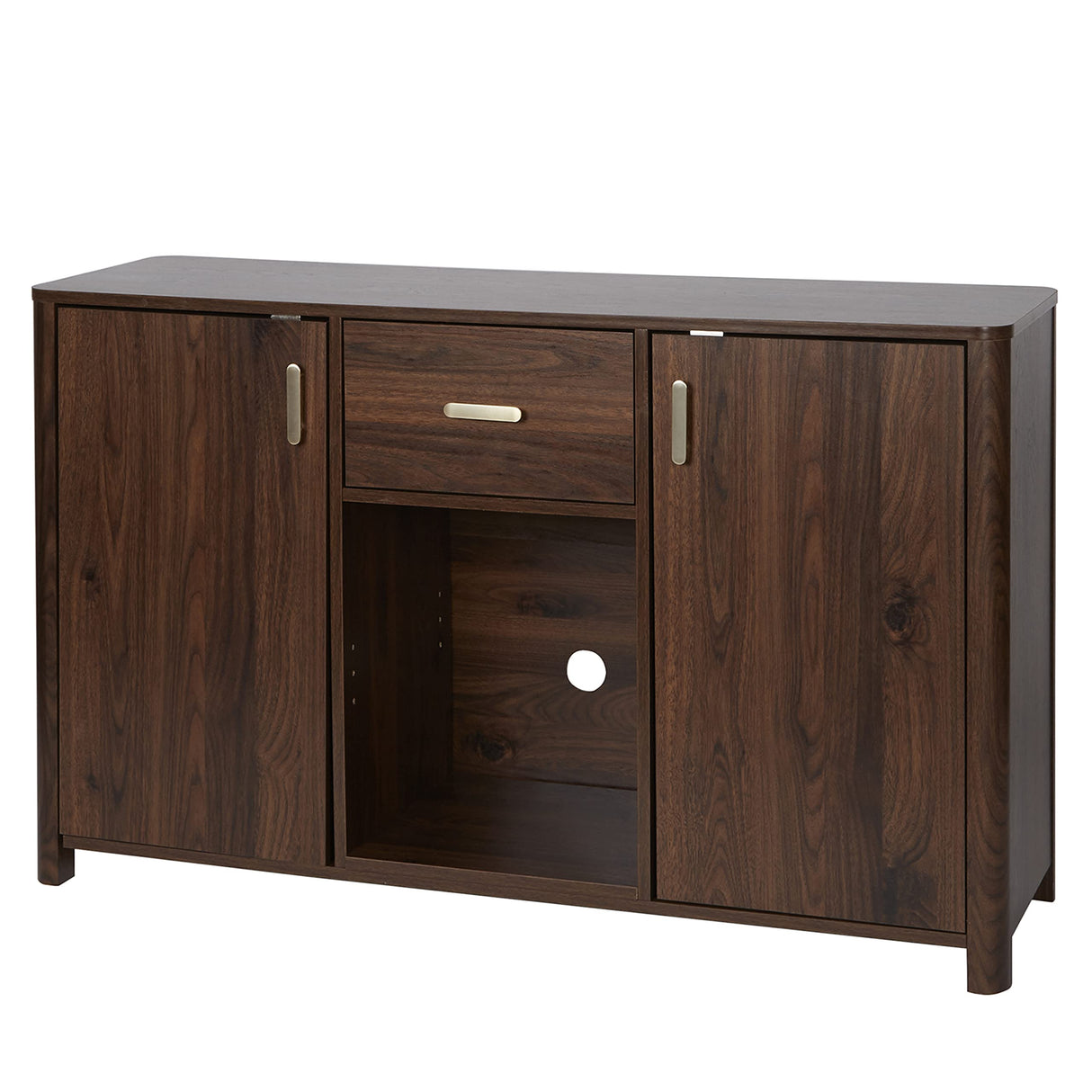 Emerson Storage Media Console TV Stand for TVs up to 59", Walnut