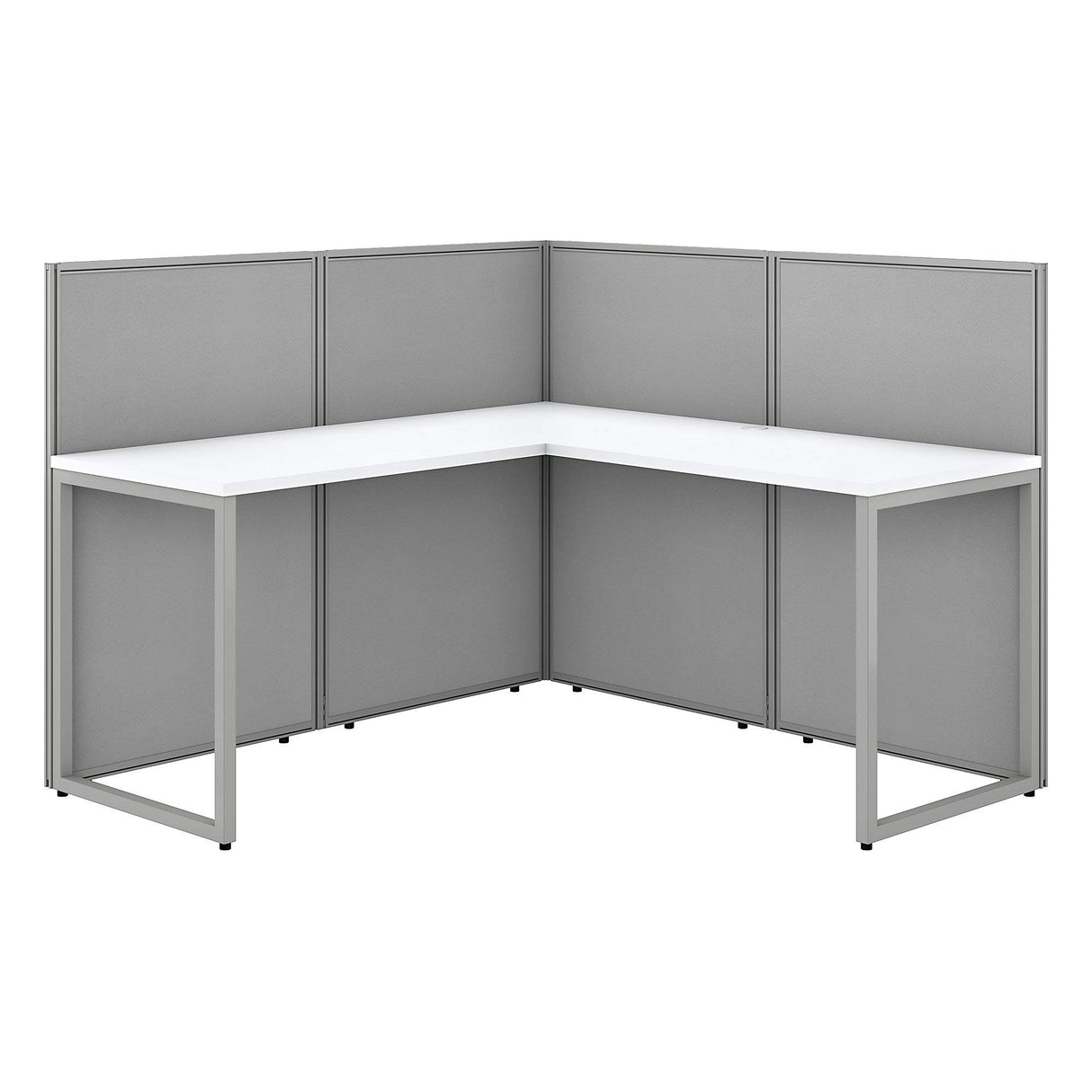 Furniture Easy Office 2 Person Cubicle Desk with File Cabinets, 60W x 45H, Pure White